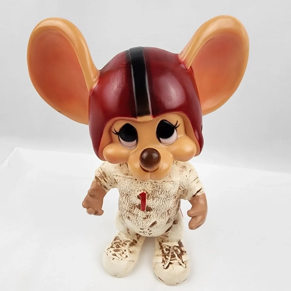 Vintage Tobo Gigio‎ Mouse Bank Football Player Ed Sullivan Show 1970 plastic